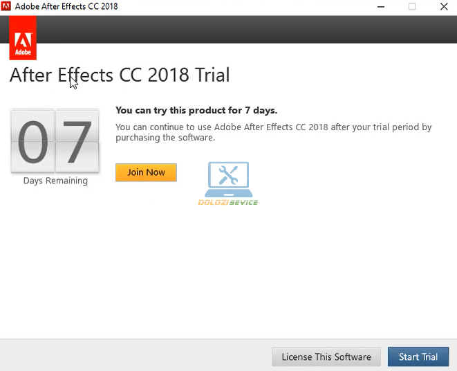 Chọn Start Trial